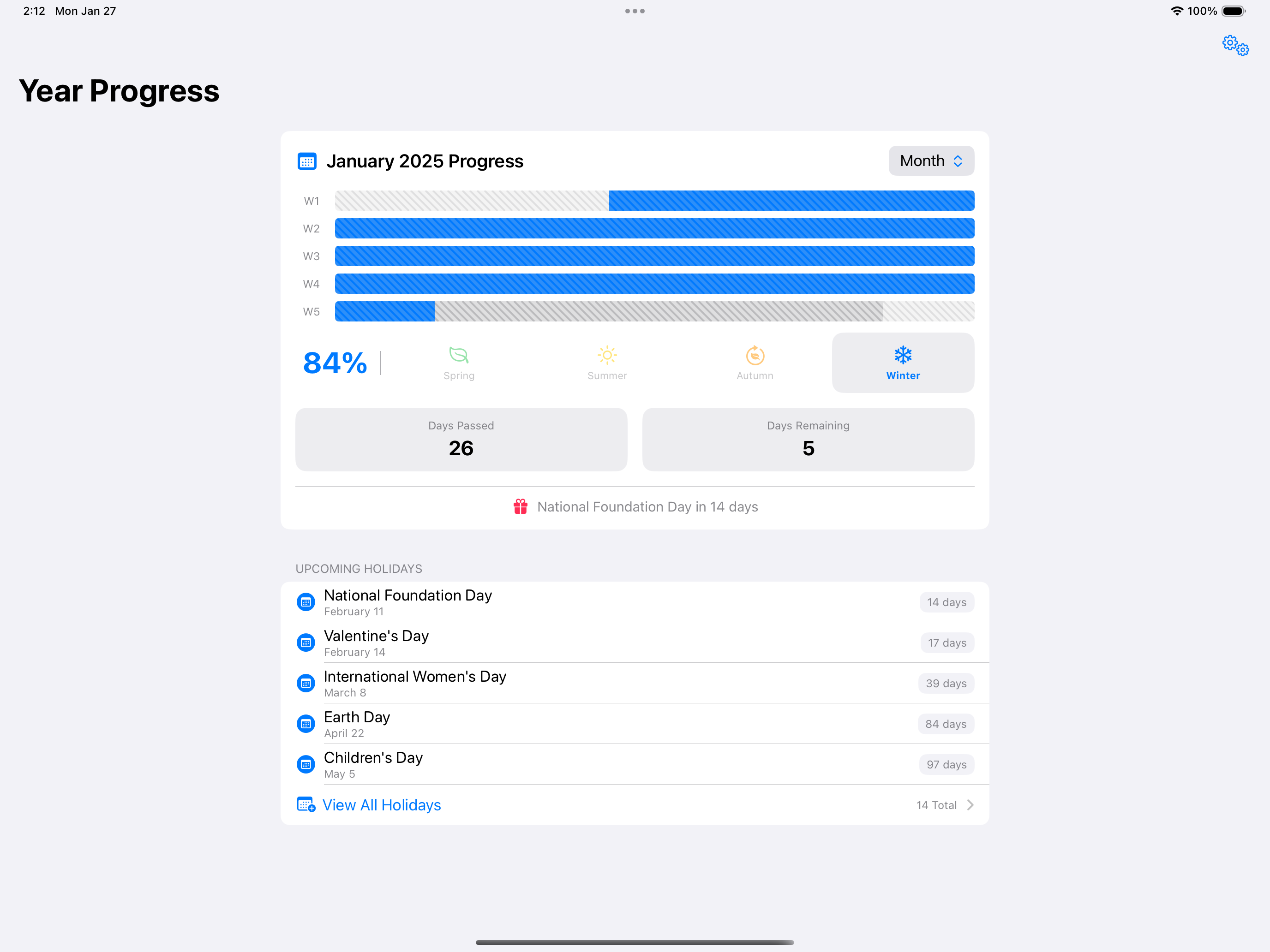 Year Progress Screenshot 1